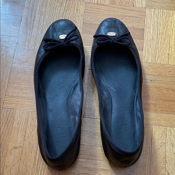 Coach Shoes - Classic Black Coach Ballet Flats with Bow Detail